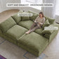 109-Inch Modern L-Shaped Cloud Sectional Sofa – Oversized 3-Seater Deep Seat Chenille Couch with Ottoman, White