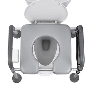 4-in-1 Bedside Commode Chair – Adjustable Raised Toilet Seat with Padded Arms, 5L Removable Bucket, 500 lb Capacity