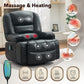 Oversized Massage Recliner Chair with Heat, 360° Swivel, 8-Point Vibration, 145° Recline, USB Port, Cup Holders & Footrest