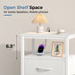 Nightstand with Fabric Drawer, LED Light Strip & Charging Station – Bedside End Table with Storage Cabinet