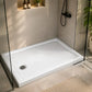 48x32 Inch Acrylic Shower Base Pan, White Non-Slip Low Profile Shower Tray with Left or Right Drain, Waterproof Flange & ABS Drain Assembly