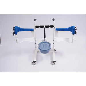 Hydraulic Patient Transfer Chair with Commode – Adjustable 16.5–24" Height, 198 lbs Capacity