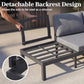 3-Seat Modular Outdoor Sofa Bed with Adjustable Reclining Lounge – Convertible Patio Couch with Detachable Side Table