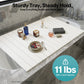Foldable Bathtub Cover Board, 80 x 160 cm White Wood Grain Bath Tray Shelf, Durable Easy-Clean Design