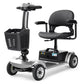 Foldable Electric Mobility Scooter for Adults, Long-Range Battery, Electromagnetic Brake, Portable Travel Scooter, Silver