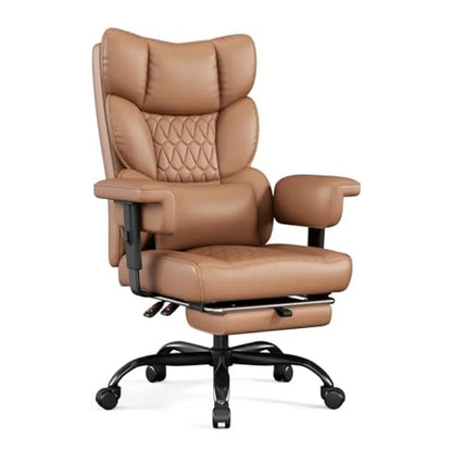 Big & Tall Executive Office Chair with Footrest, High Back 155° Reclining Desk Chair with Adjustable Armrests & Lumbar Support