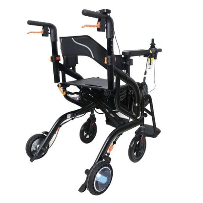 Lightweight Folding Electric Rollator Walker with Seat - 100kg Capacity