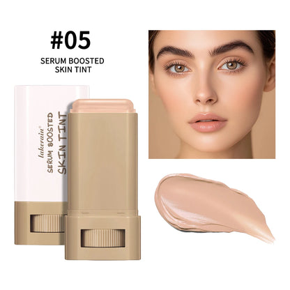 Serum-Boosted Foundation Stick, Silky Moisturizing Skin Tint Balm, Medium Coverage & Natural Finish