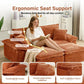 81-Inch Boneless Loveseat Sofa Bed – Oversized Faux Fur Lounge Couch with Removable Ottoman & Pillows