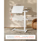 Height Adjustable Overbed Table with Wheels, Tilting Desktop & Cup Holder, Mobile Rolling Bedside Laptop Desk for Bed & Sofa