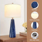Rustic Farmhouse Table Lamps Set of 2, 3-Way Dimmable Bedside Nightstand Lamps with Horizontal Stripe Design for Bedroom and Living Room