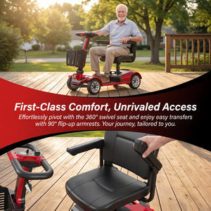 Foldable Electric Mobility Scooter for Adults, 20Ah Removable Battery, 4.8 MPH, 12° Climbing, Anti-Tip Design