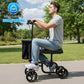 All-Terrain Knee Scooter for Adults – Steerable Leg Support Walker with Shock Absorber & Locking Handbrake