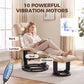360° Swivel Massage Recliner Chair with Ottoman – 10-Point Vibration PU Leather Lounge Chair with Footstool & Remote, Beige