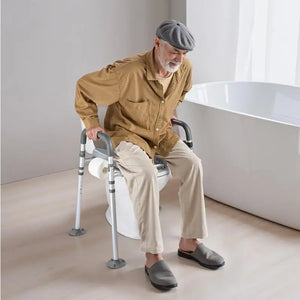 4-in-1 Bedside Commode Chair – Adjustable Raised Toilet Seat with Padded Arms, 5L Removable Bucket, 500 lb Capacity