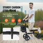 Folding Knee Scooter for Adults – Steerable All-Terrain Knee Walker, Height-Adjustable Handlebar, Solid Wheels, Carbon Steel Frame