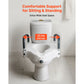 5" Raised Toilet Seat with Arms – Widened Toilet Riser with Padded Handles, 300 lb Capacity