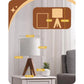 14.2-Inch Wooden Tripod Table Lamp with Linen Fabric Shade for Bedroom, Living Room and Office