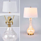28-Inch Table Lamp with Shell Body, Linen Shade and LED Night Light, Bronze Base, Ships from USA