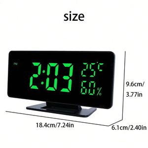 USB Digital Alarm Clock with Date Display, Loud Alarm for Heavy Sleepers, LED Bedside Desk Clock for Bedroom – Green