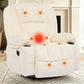 Oversized Corduroy Swivel Rocker Recliner Chair with Massage & Heat, 360° Glider with Cup Holder, Side Pockets & Storage
