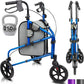 3-Wheel Foldable Rollator Walker – Lightweight Mobility Walker with Adjustable Handles & Removable Storage Bag