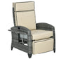 Outdoor Recliner Lounge Chair with Adjustable Backrest & Cushion – Patio Chaise Seating, Khaki