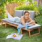 Acacia Wood Outdoor Convertible Sofa – Patio Couch with Adjustable Armrests, Removable Cushions & Pillows