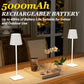 Cordless Rechargeable Table Lamp, 5000mAh Battery, 3 Light Colors, Stepless Dimming and Touch Control