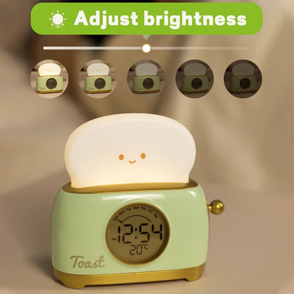 Digital Alarm Clock with LED Night Light, Sleep Training, Temperature Display, Cute Bedside Clock for Bedrooms