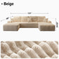 131-Inch U-Shaped Modular Cloud Sectional Sofa Bed – Oversized Boneless Corduroy Deep Seat Couch, No Assembly Required
