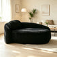 Modern Curved Oval Chaise Lounge Chair – Ergonomic Single Accent Sofa with Integrated Backrest & Matching Pillow