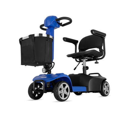 250W 4-Wheel Electric Mobility Scooter for Adults, Foldable 88 lb Design, 12-Mile Range, 360° Swivel Seat, Anti-Tip Wheels