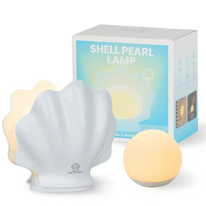 Shell Bedside Table Lamp with Wireless Charger, Stepless Dimmable Nightstand Light, Decorative Mood Lighting for Bedroom and Dorm