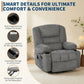Oversized 360° Swivel Glider Recliner Chair with Massage & Heat – Wide Chenille Manual Recliner with Vibration Massage