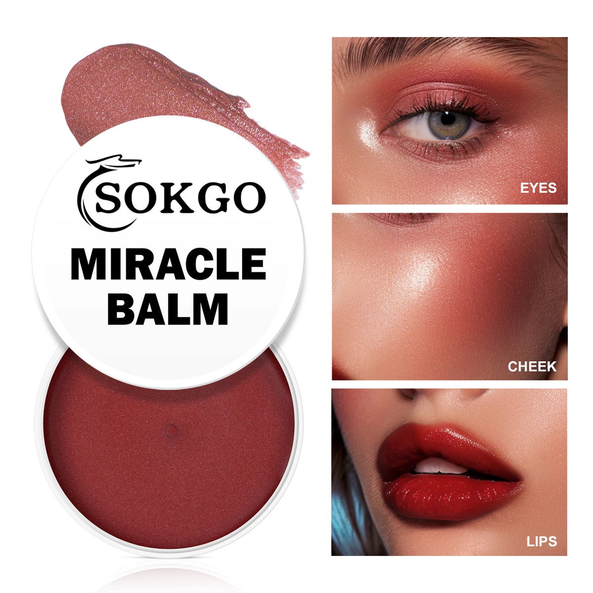 Multi-Use Cream Blush Balm for Cheeks, Lips & Eyes, Moisturizing, Blendable Radiant Finish, 52 g