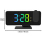 LED Projection Alarm Clock with Mirror Display, 180° Rotatable Projector, Dual Alarms, Snooze & Auto Dimming for Bedroom