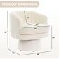 360° Swivel Barrel Accent Chair with Armrests – Modern Sherpa Teddy Upholstered Round Lounge Chair with Curved Back & Soft Cushion
