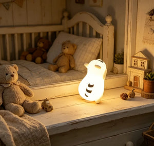 Rechargeable Silicone Raccoon Night Light, 1200mAh Battery, Touch Control, 3 Brightness Levels
