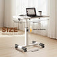 Height Adjustable Overbed Table with Wheels, Foldable Rolling Side Table & Portable Laptop Standing Desk for Home Office