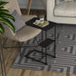 C-Shaped Side Table with Storage Shelf, Wood Grain Sofa Snack Table & Laptop Stand for Small Spaces