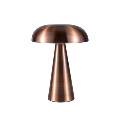 Rechargeable LED Mushroom Table Lamp, Touch Dimming, Cordless Bedside Night Light for Bedroom and Table Decor