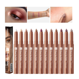 Shimmer Cream Eyeshadow Stick, Waterproof Metallic Eye Shadow Crayon, Blendable & Long-Lasting