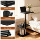 Adjustable Swivel C-Shaped Side Table with Storage Shelf for Recliner, Sofa & Bed, Black
