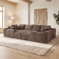 139-Inch U-Shaped Corduroy Sectional Sofa – Extra Large Deep Seat Cloud Couch, Modern Upholstered No-Assembly Living Room Sofa