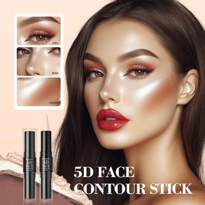 Dual-Ended Contour and Highlighter Stick, Cream Face Makeup for Nose and Cheek Definition