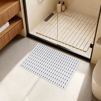 Large Non-Slip PVC Shower Mat 35.4x24 Inch, Textured Rubber Bath Floor Mat for Bathroom, Shower & Poolside