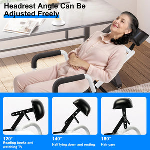 3-in-1 Shower Commode Wheelchair – Adjustable Reclining Bathroom Transport Chair with Removable Bedpan