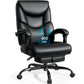 400 lb Big & Tall Reclining Office Chair with Footrest – High Back PU Leather Desk Chair with Lumbar Support & Spring Cushion