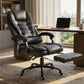 7-Point Vibrating Massage Office Chair with Footrest, High Back Reclining Computer Chair with Lumbar Support – Black